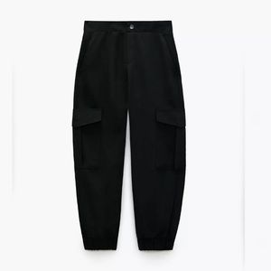 Zara high waisted flowy cargo joggers.